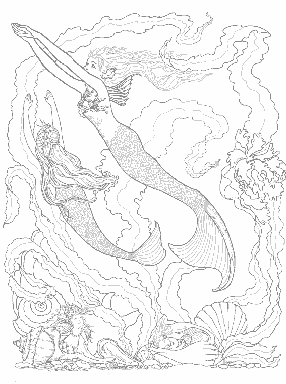 Coloring page: Mermaid (Characters) #147190 - Free Printable Coloring Pages