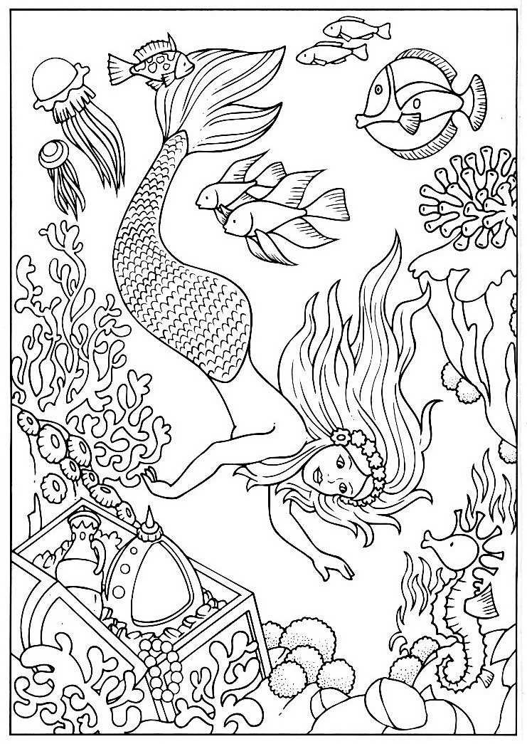 Coloring page: Mermaid (Characters) #147215 - Free Printable Coloring Pages
