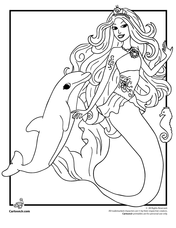 Coloring page: Mermaid (Characters) #147230 - Free Printable Coloring Pages