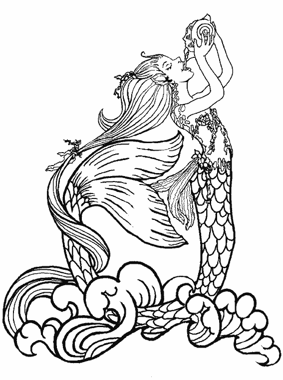 Coloring page: Mermaid (Characters) #147243 - Free Printable Coloring Pages