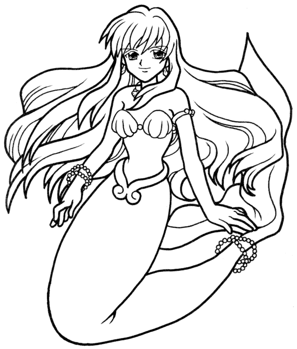 Coloring page: Mermaid (Characters) #147270 - Free Printable Coloring Pages