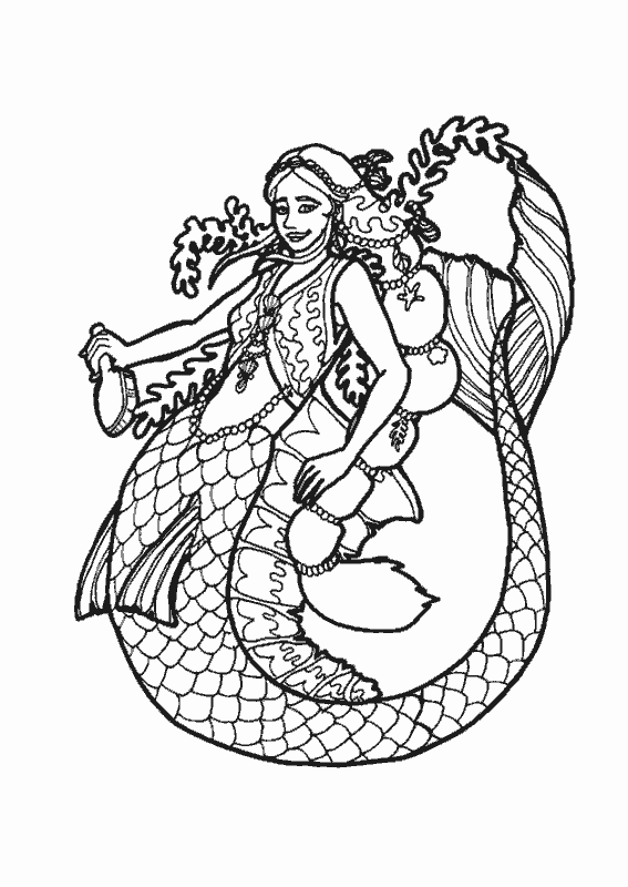Coloring page: Mermaid (Characters) #147290 - Free Printable Coloring Pages