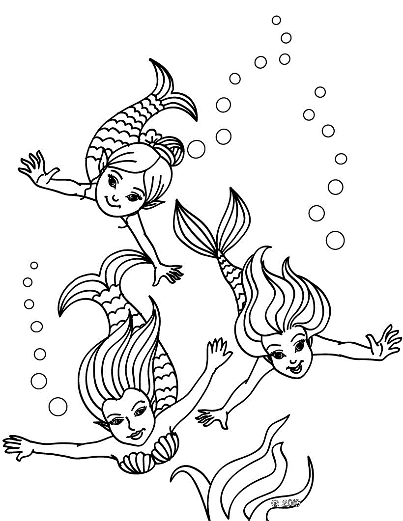 Coloring page: Mermaid (Characters) #147318 - Free Printable Coloring Pages