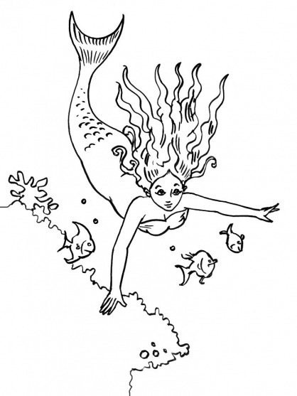 Coloring page: Mermaid (Characters) #147319 - Free Printable Coloring Pages