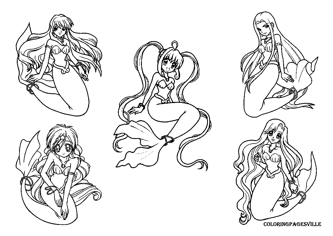 Coloring page: Mermaid (Characters) #147324 - Free Printable Coloring Pages