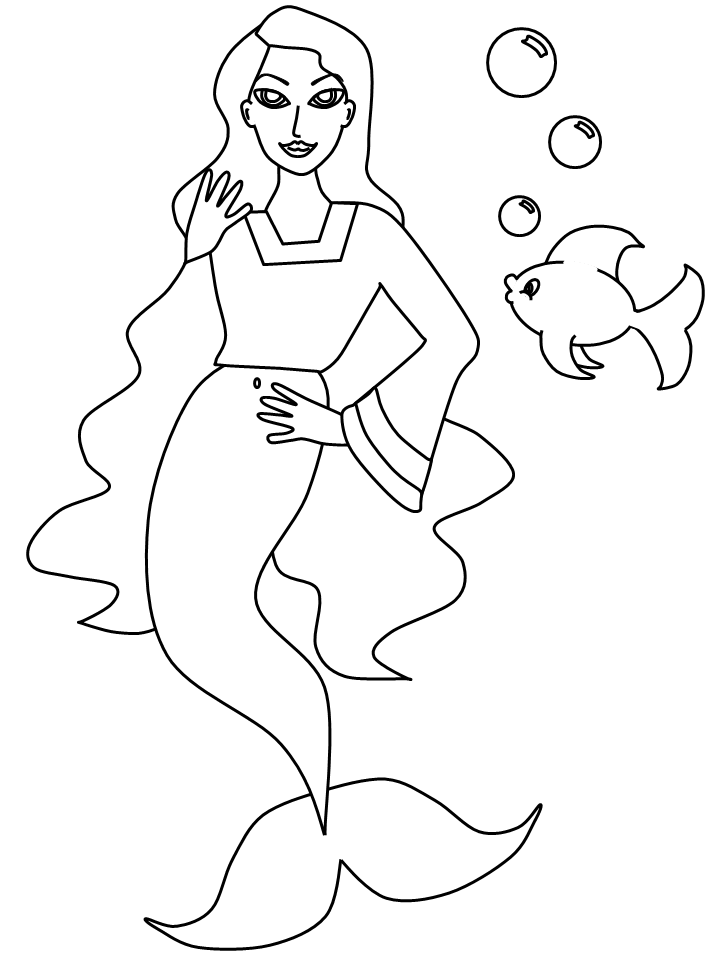 Coloring page: Mermaid (Characters) #147364 - Free Printable Coloring Pages