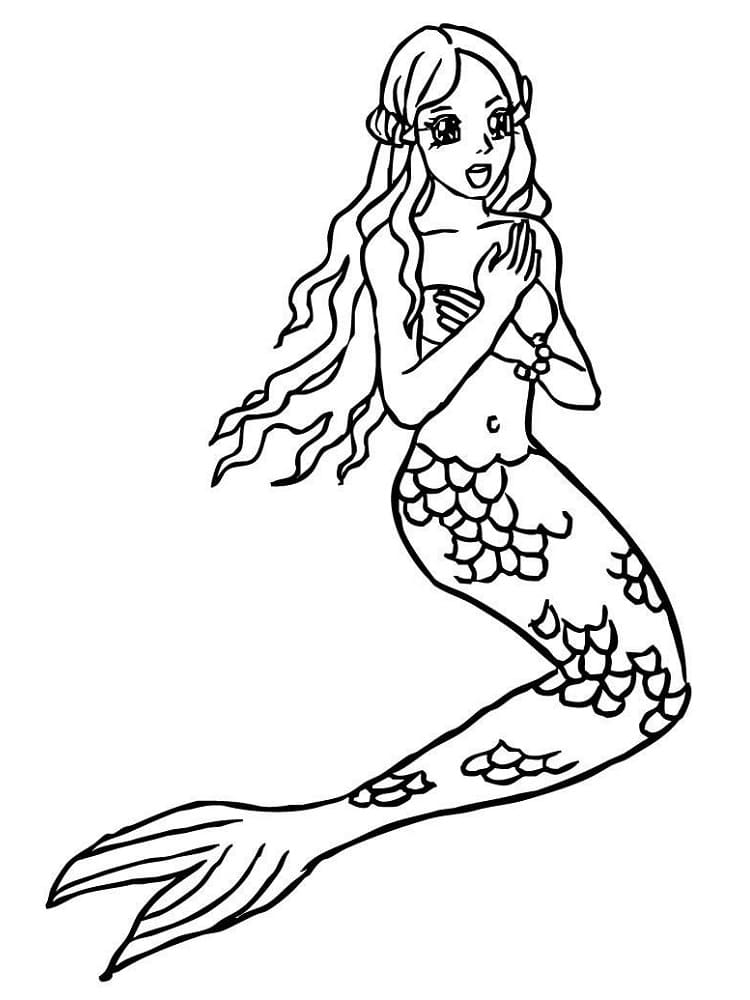 Free printable Mermaid coloring page #176689 from Characters collection