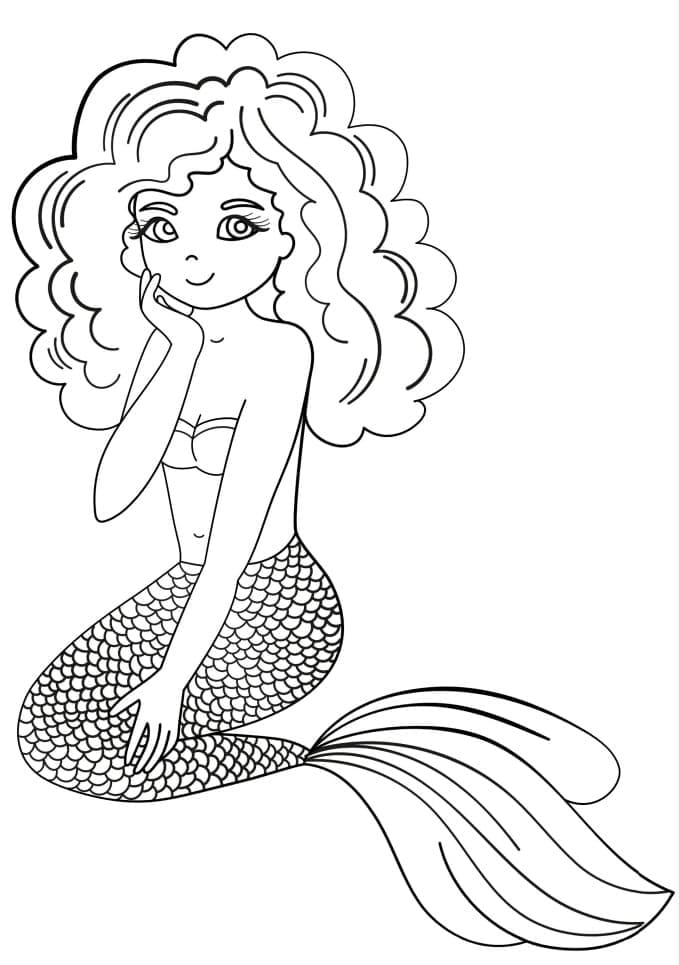 Free printable Mermaid coloring page #176715 from Characters collection Free printable Mermaid coloring page #176715 from Characters collection