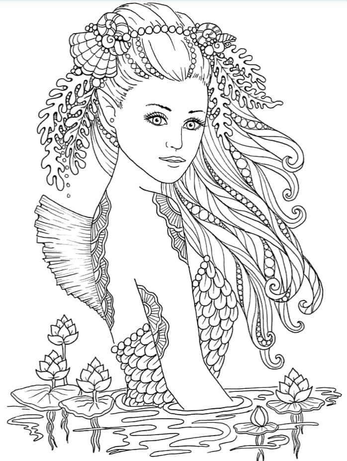 Free printable Mermaid coloring page #215082 from Characters collection