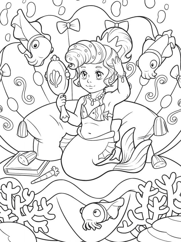 Free printable Mermaid coloring page #215086 from Characters collection