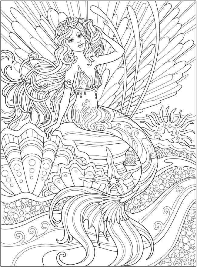 Free printable Mermaid coloring page #215087 from Characters collection