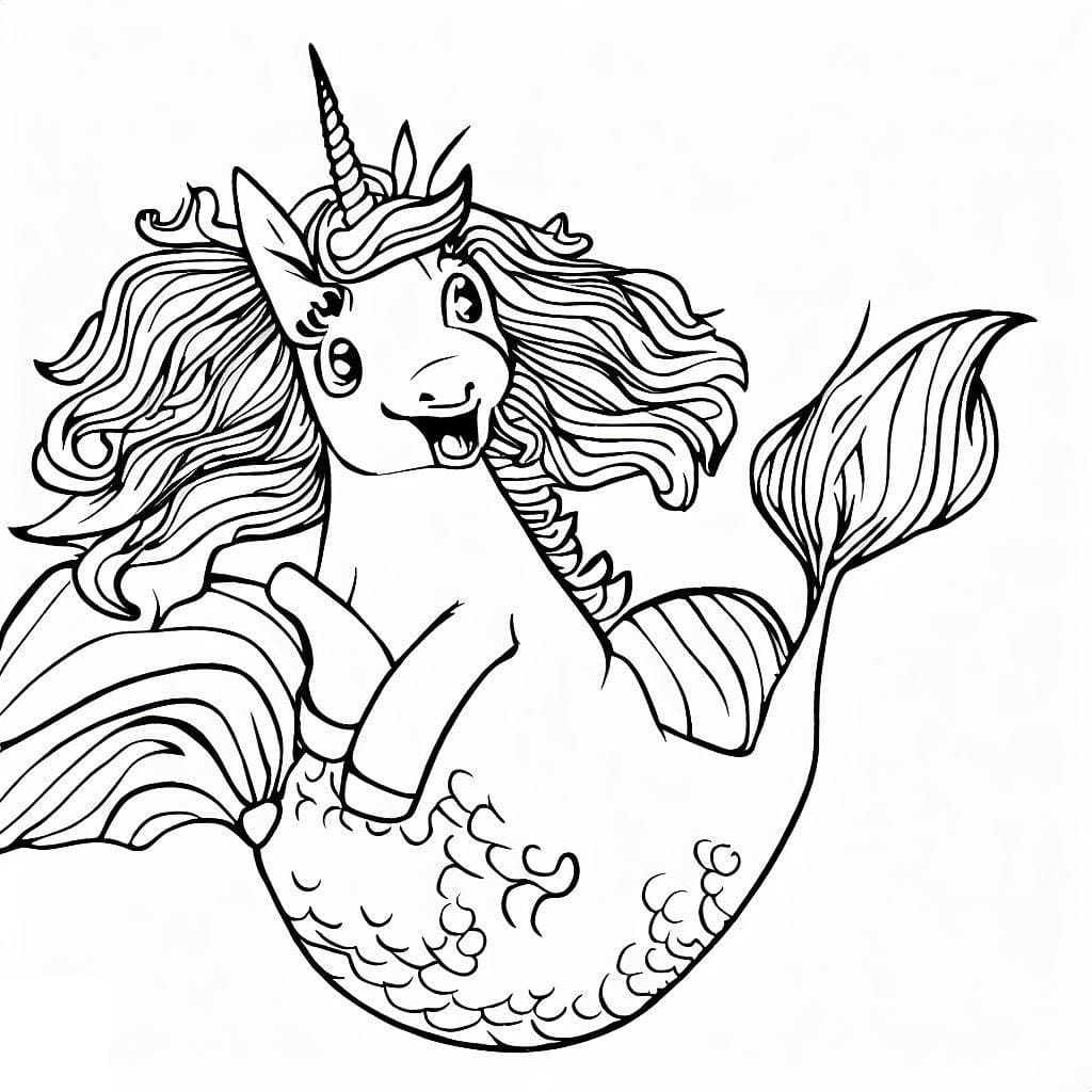 Coloring page: Mermaid Unicorn (Characters) #186429 - Free Printable Coloring Pages