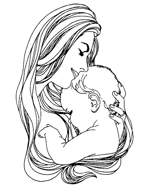 Coloring page: Mom (Characters) #101061 - Free Printable Coloring Pages
