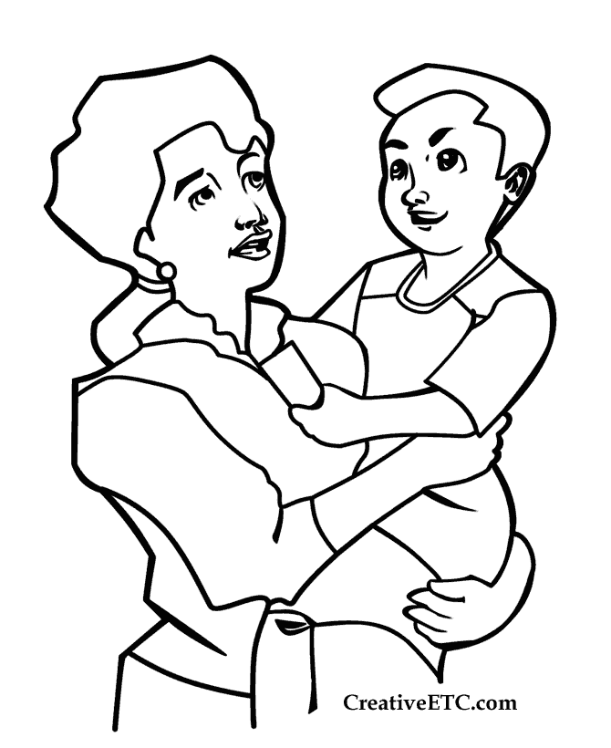 Coloring page: Mom (Characters) #101135 - Free Printable Coloring Pages