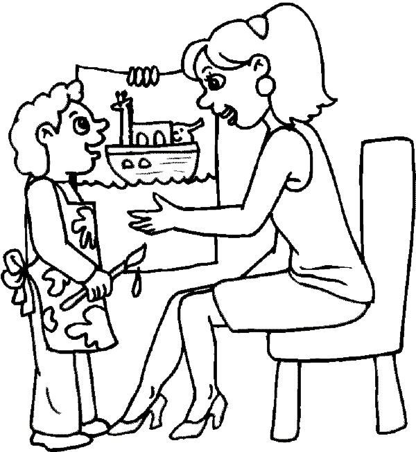 Coloring page: Mom (Characters) #101234 - Free Printable Coloring Pages