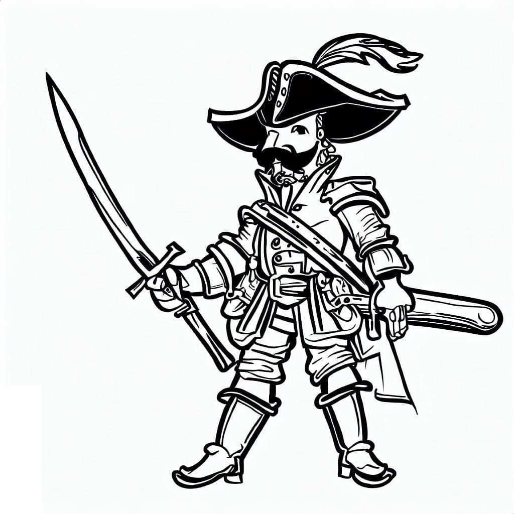 Free printable Musketeer coloring page #191145 from Characters collection
