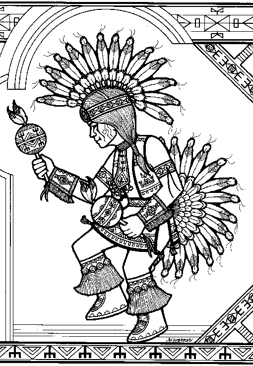 Free printable Native American coloring page #149011 from Characters collection Free printable Native American coloring page #149011 from Characters collection