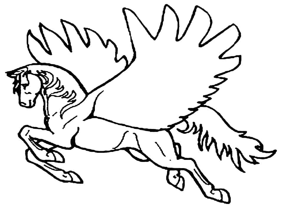Free printable Pegasus coloring page #209072 from Characters collection Free printable Pegasus coloring page #209072 from Characters collection