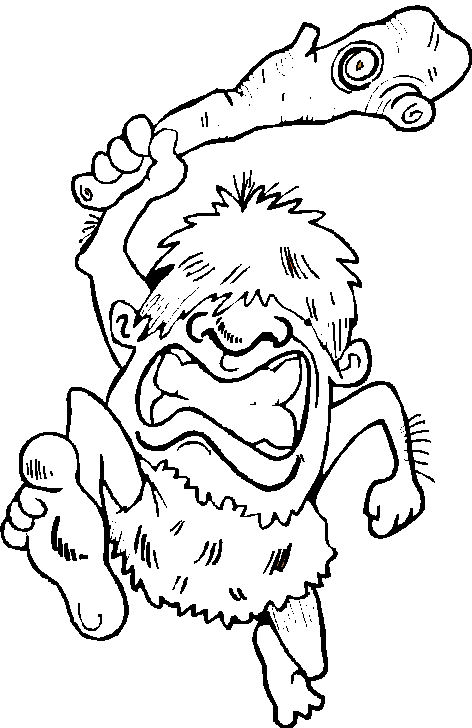 Coloring page: Prehistoric man (Characters) #150164 - Free Printable Coloring Pages