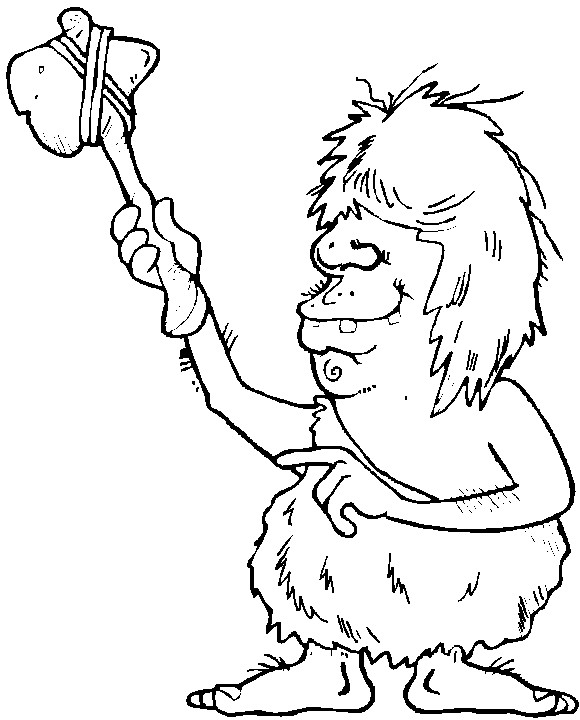 Coloring page: Prehistoric man (Characters) #150434 - Free Printable Coloring Pages