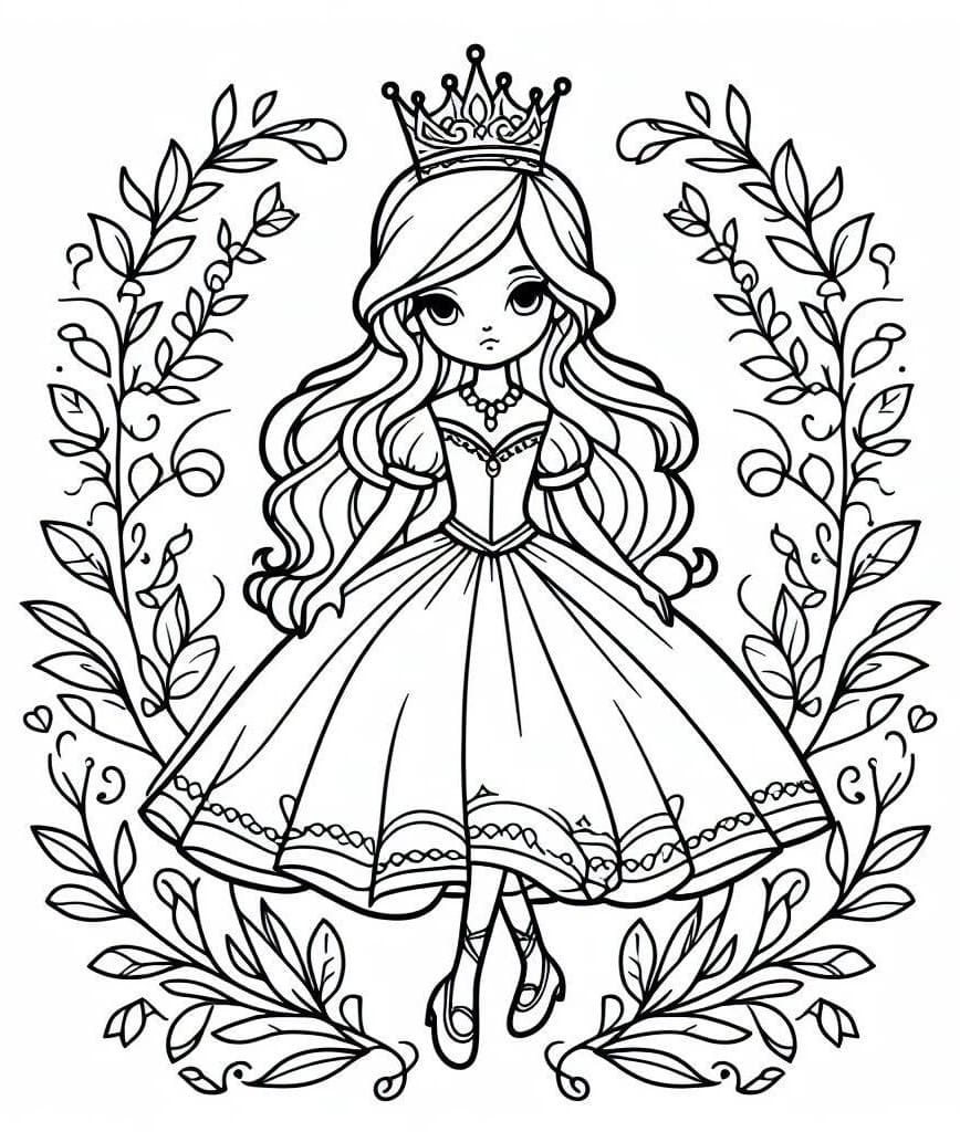 Free printable Princess coloring page #212202 from Characters collection