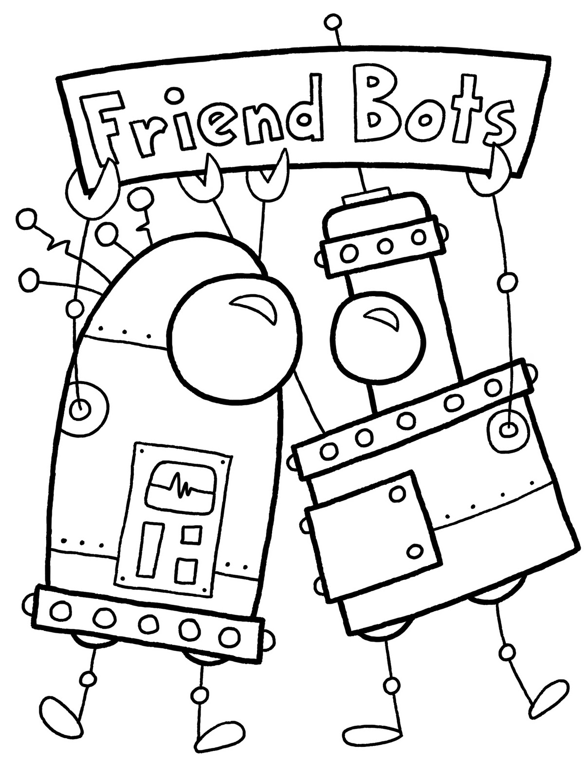 Drawing Robot 20 Characters – Printable coloring pages