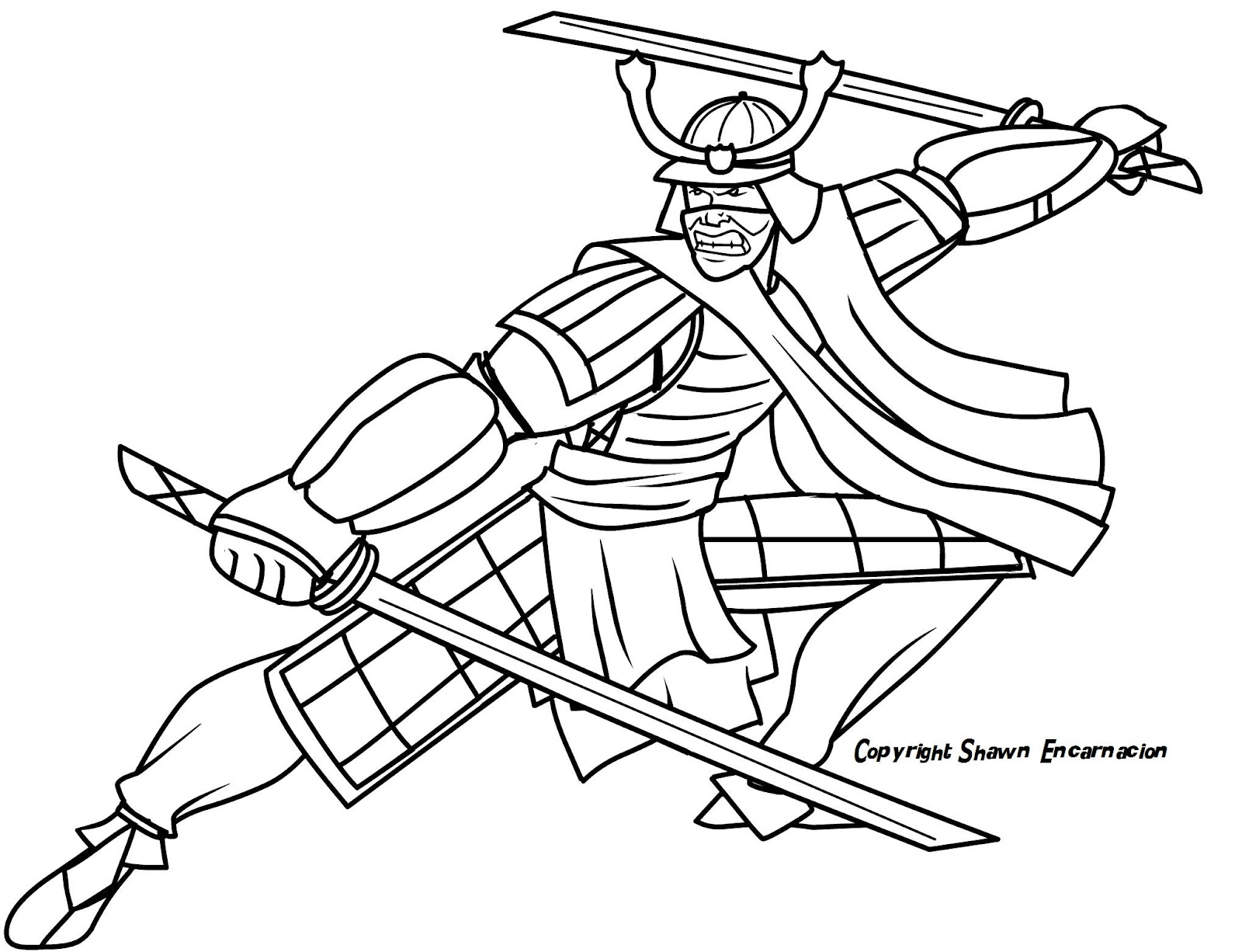 Drawings Samurai (Characters) – Printable coloring pages