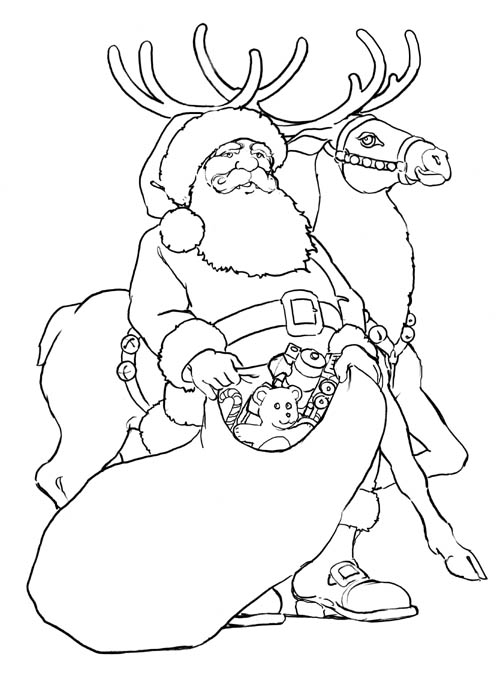 Coloring page: Santa Claus (Characters) #104834 - Free Printable Coloring Pages