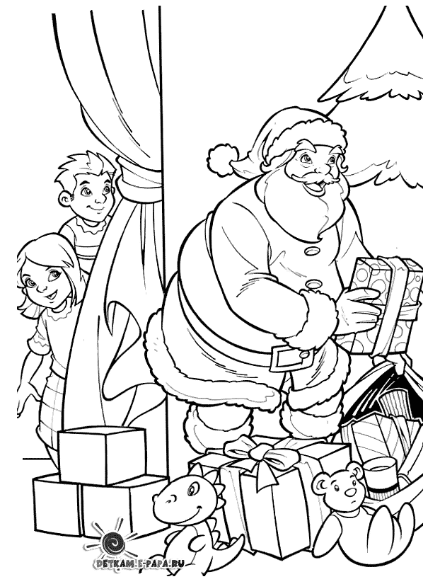 Coloring page: Santa Claus (Characters) #104883 - Free Printable Coloring Pages