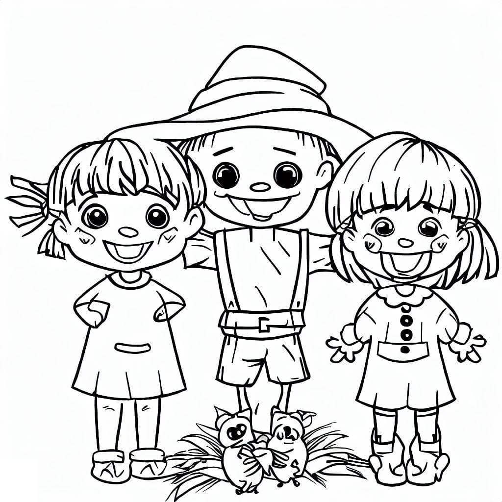 Free printable Scarecrow coloring page #187706 from Characters collection