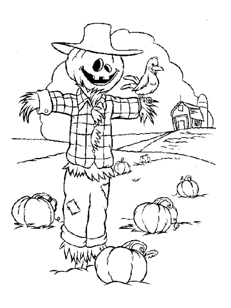 Free printable Scarecrow coloring page #187732 from Characters collection