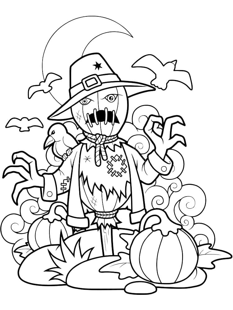 Free printable Scarecrow coloring page #187741 from Characters collection