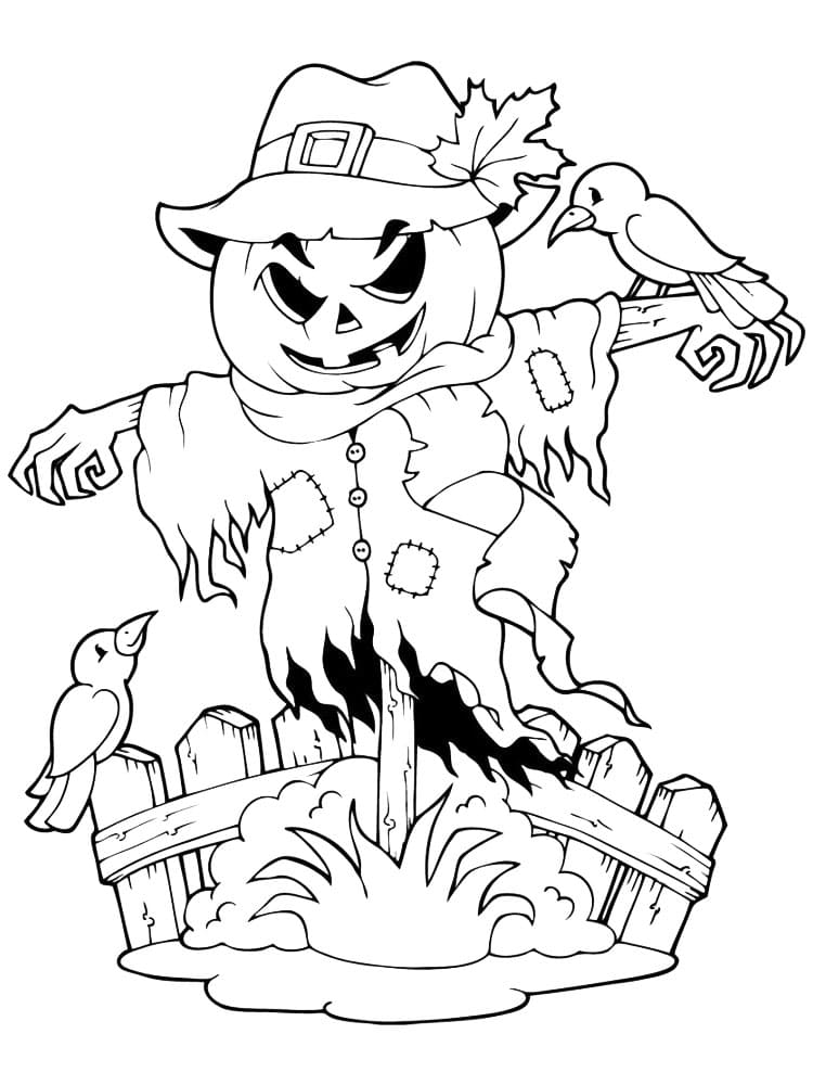 Free printable Scarecrow coloring page #187745 from Characters collection