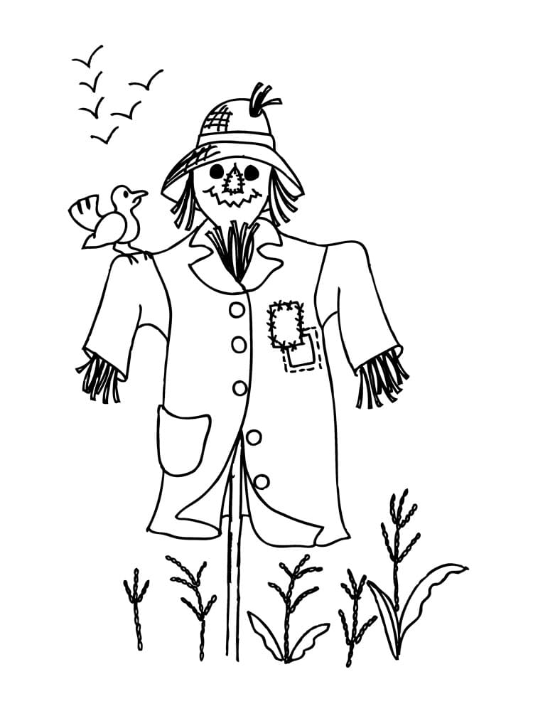 Free printable Scarecrow coloring page #187754 from Characters collection