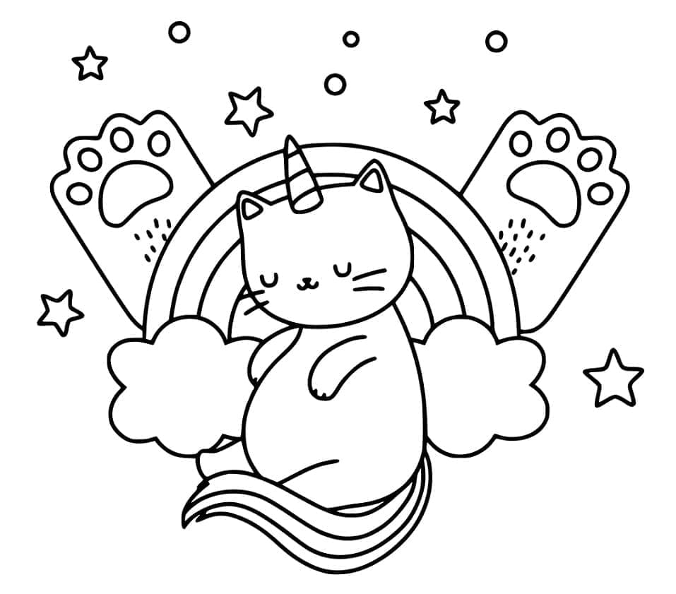 Free printable Unicorn Cat coloring page #199281 from Characters collection