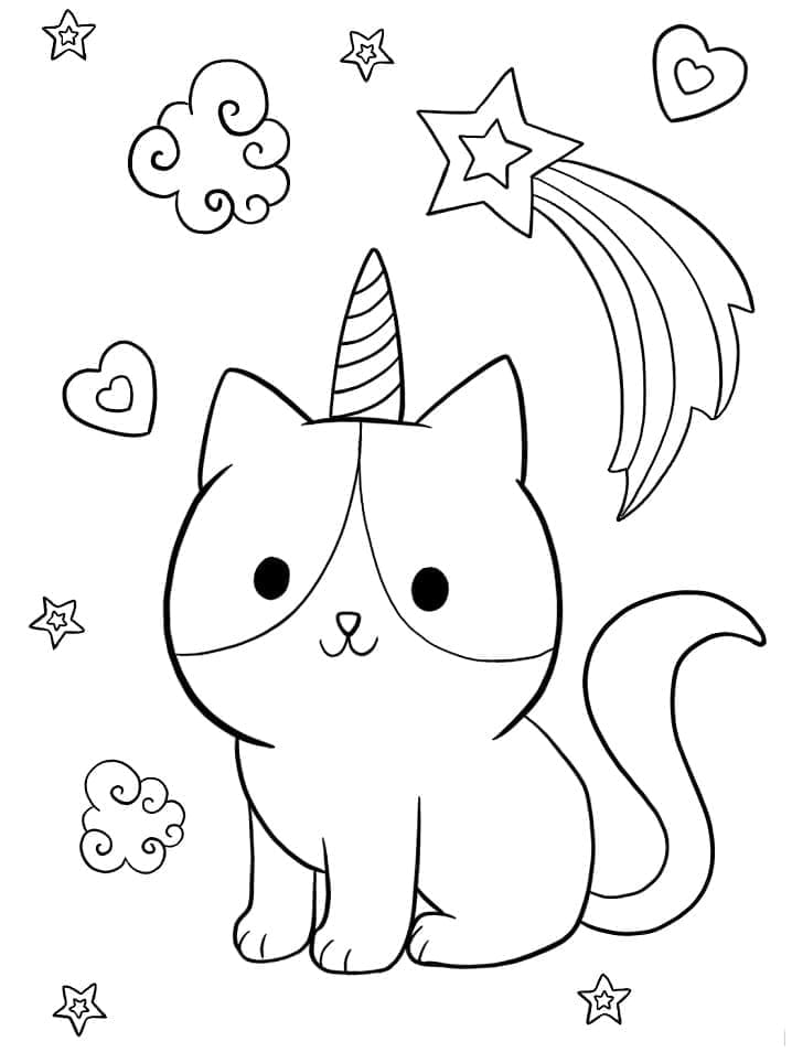 Free printable Unicorn Cat coloring page #199282 from Characters collection