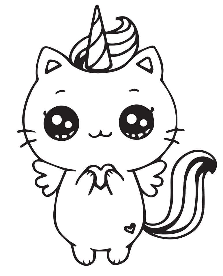 Free printable Unicorn Cat coloring page #199297 from Characters collection