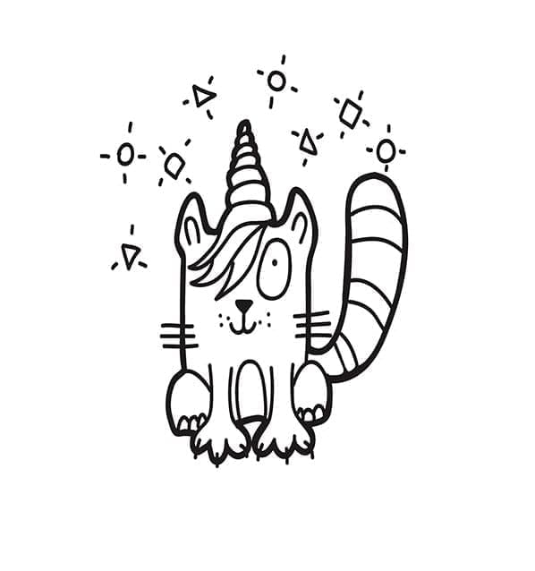 Free printable Unicorn Cat coloring page #199301 from Characters collection