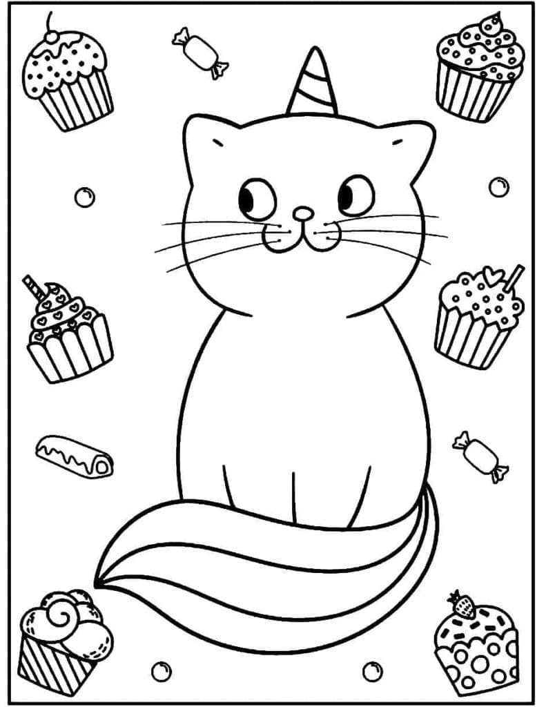 Free printable Unicorn Cat coloring page #199303 from Characters collection Free printable Unicorn Cat coloring page #199303 from Characters collection