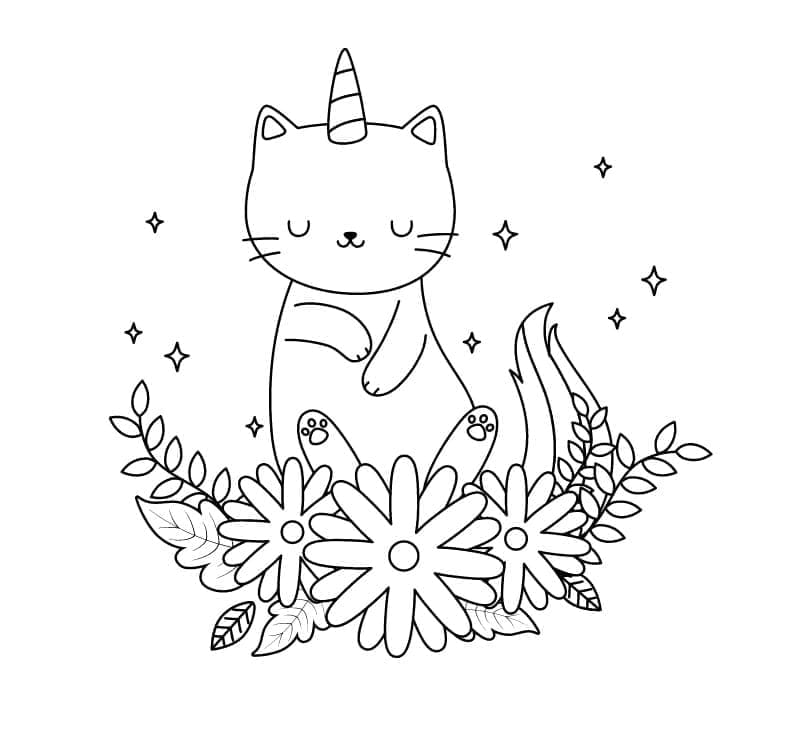 Free printable Unicorn Cat coloring page #199304 from Characters collection