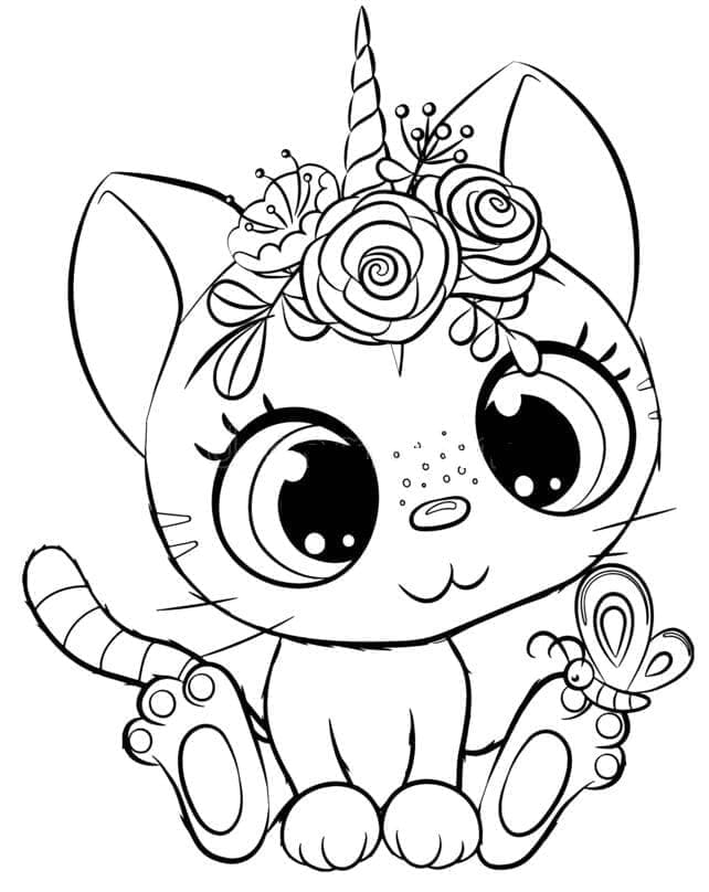 Free printable Unicorn Cat coloring page #199305 from Characters collection