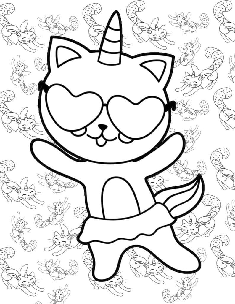 Free printable Unicorn Cat coloring page #199307 from Characters collection Free printable Unicorn Cat coloring page #199307 from Characters collection