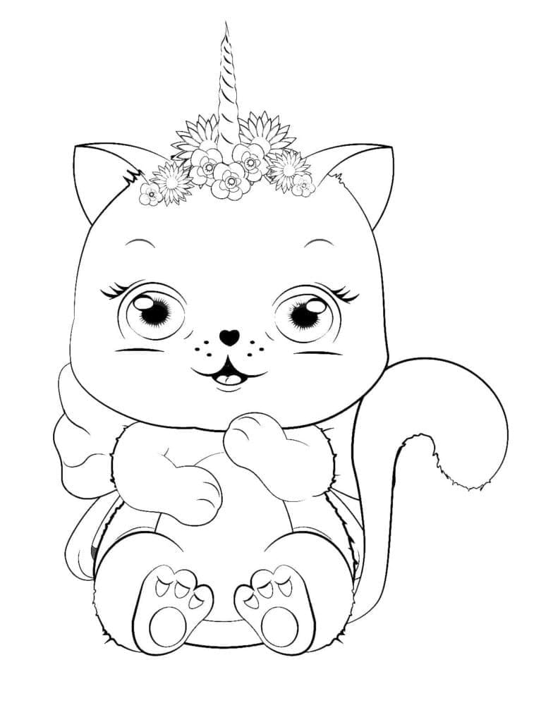 Free printable Unicorn Cat coloring page #199312 from Characters collection