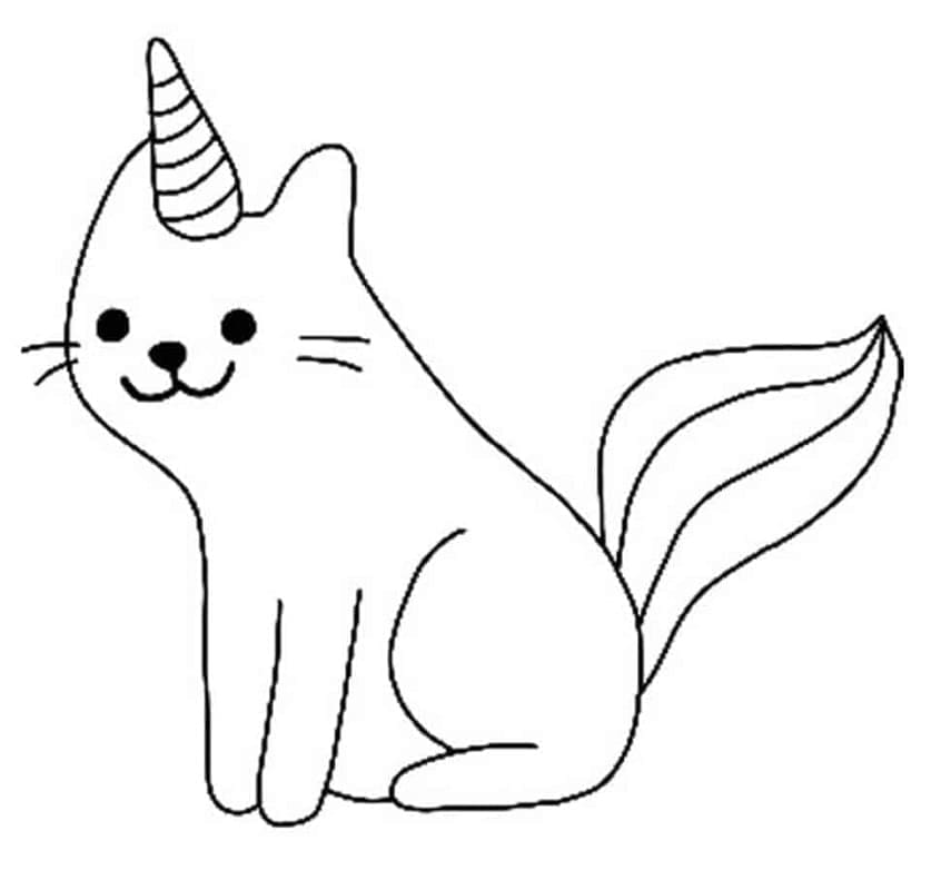 Free printable Unicorn Cat coloring page #199315 from Characters collection