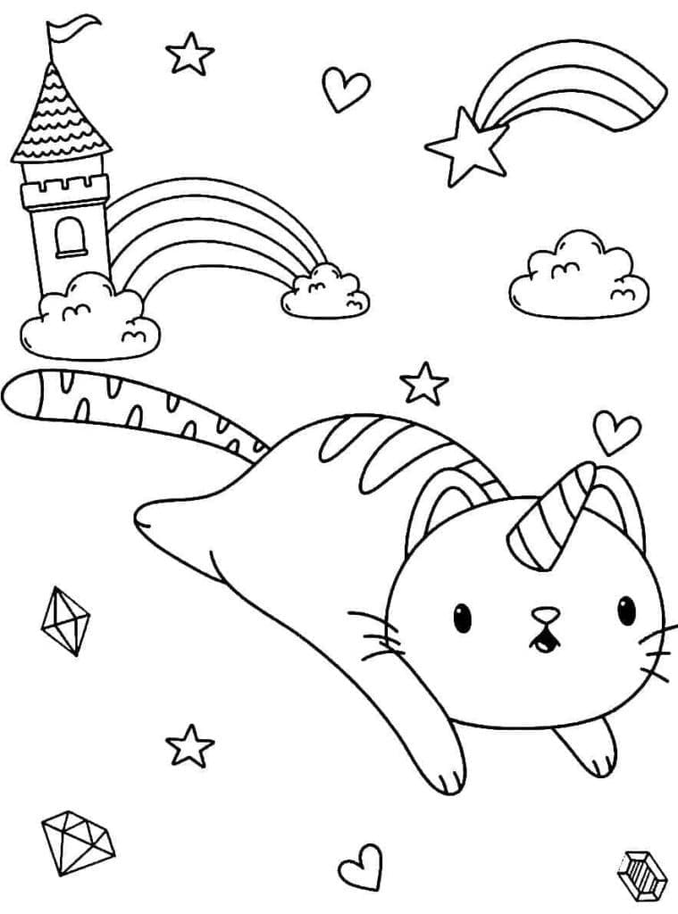 Free printable Unicorn Cat coloring page #199318 from Characters collection