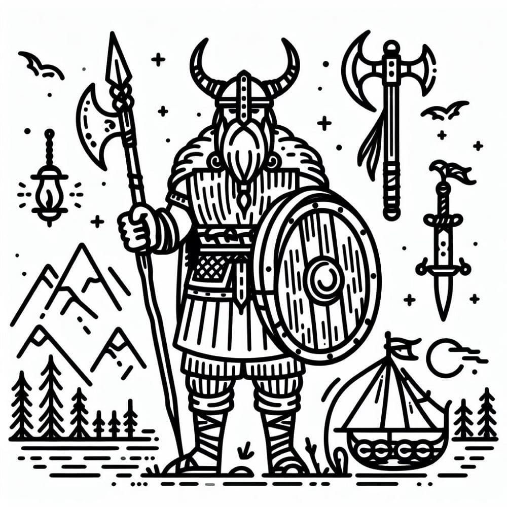 Free printable Viking coloring page #212419 from Characters collection Free printable Viking coloring page #212419 from Characters collection