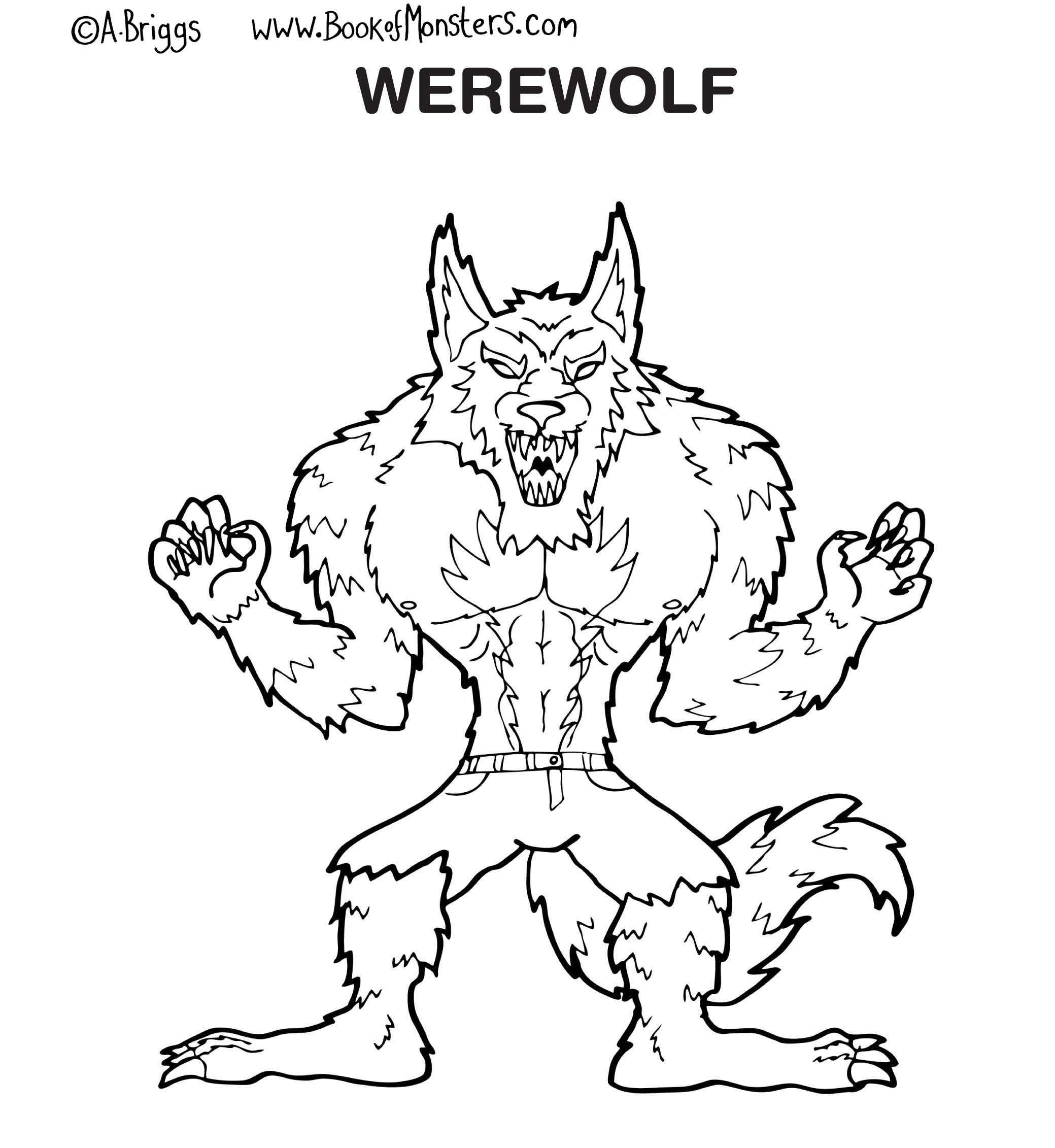 Coloring page: Werewolf (Characters) #100007 - Free Printable Coloring Pages