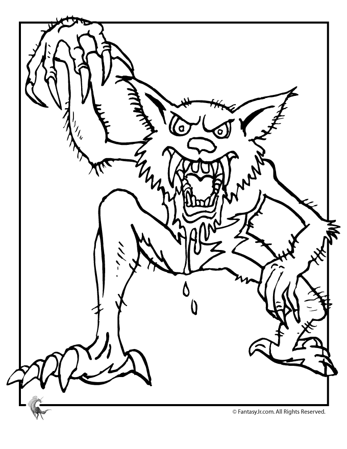 Coloring page: Werewolf (Characters) #100018 - Free Printable Coloring Pages