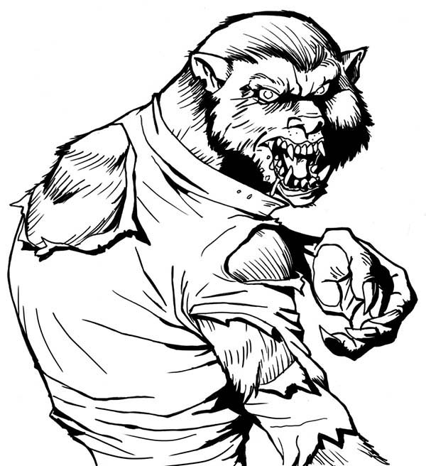 Coloring page: Werewolf (Characters) #100082 - Free Printable Coloring Pages