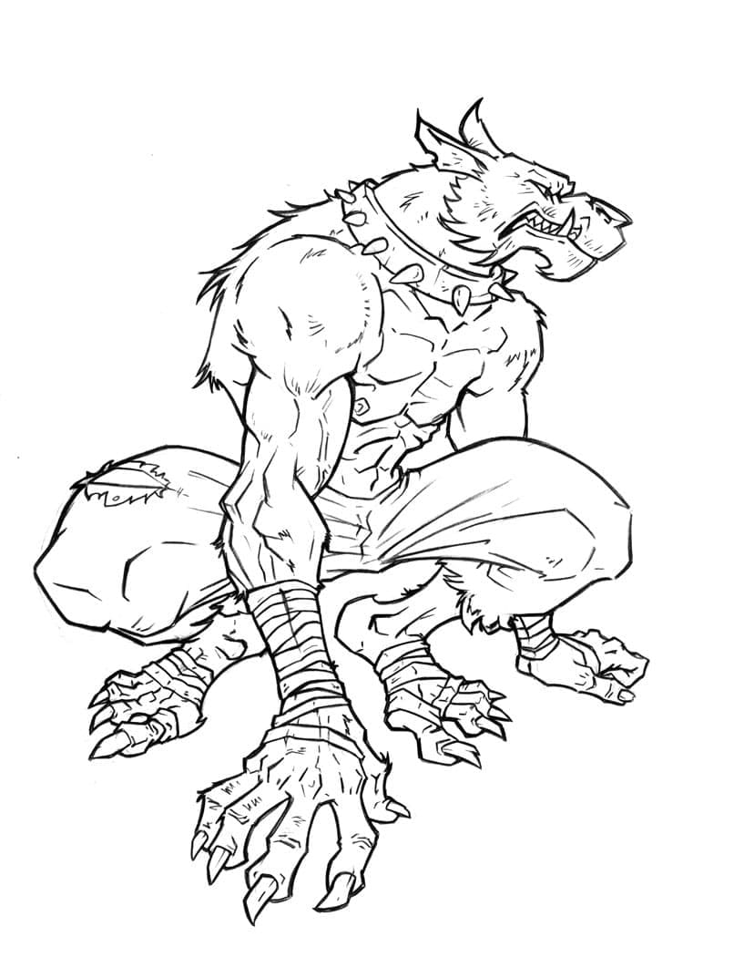 Free printable Werewolf coloring page #201669 from Characters collection